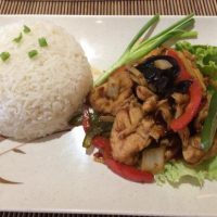 riz nature poulet sauté